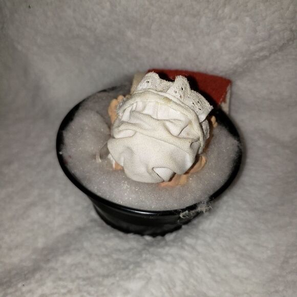 Kristin Haynes Signed Cast Art Crying Baby Figurine w/Tub - Picture 4 of 6